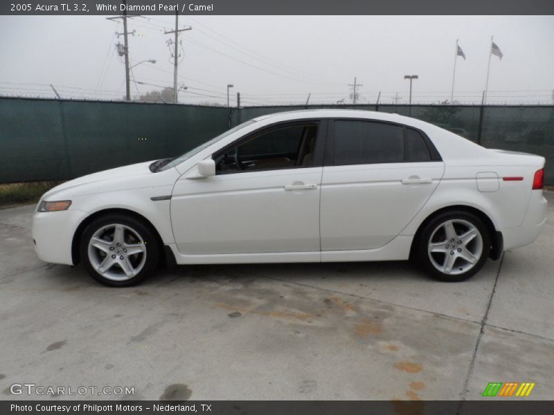 White Diamond Pearl / Camel 2005 Acura TL 3.2