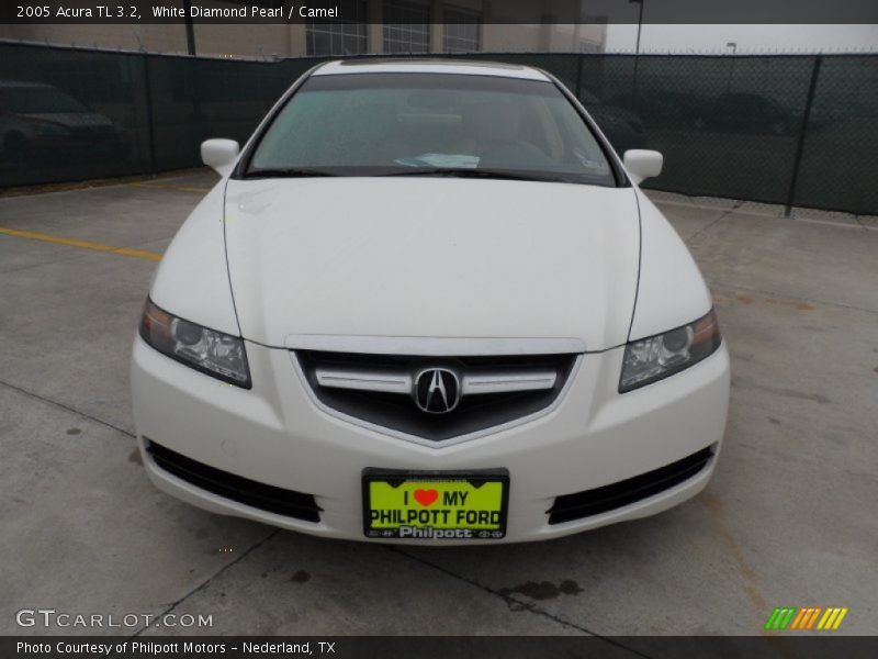 White Diamond Pearl / Camel 2005 Acura TL 3.2