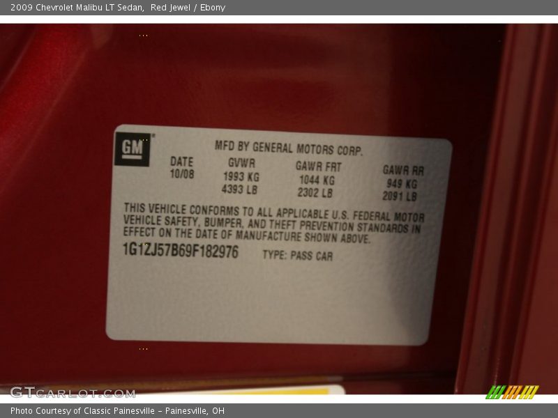 Red Jewel / Ebony 2009 Chevrolet Malibu LT Sedan
