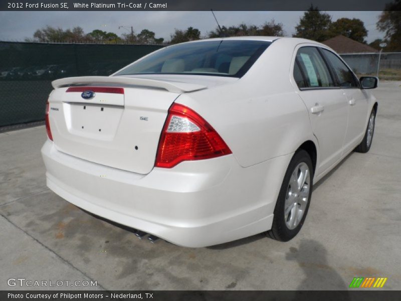 White Platinum Tri-Coat / Camel 2012 Ford Fusion SE