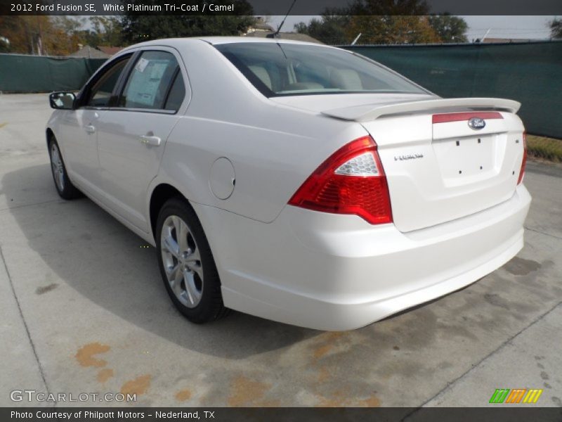 White Platinum Tri-Coat / Camel 2012 Ford Fusion SE