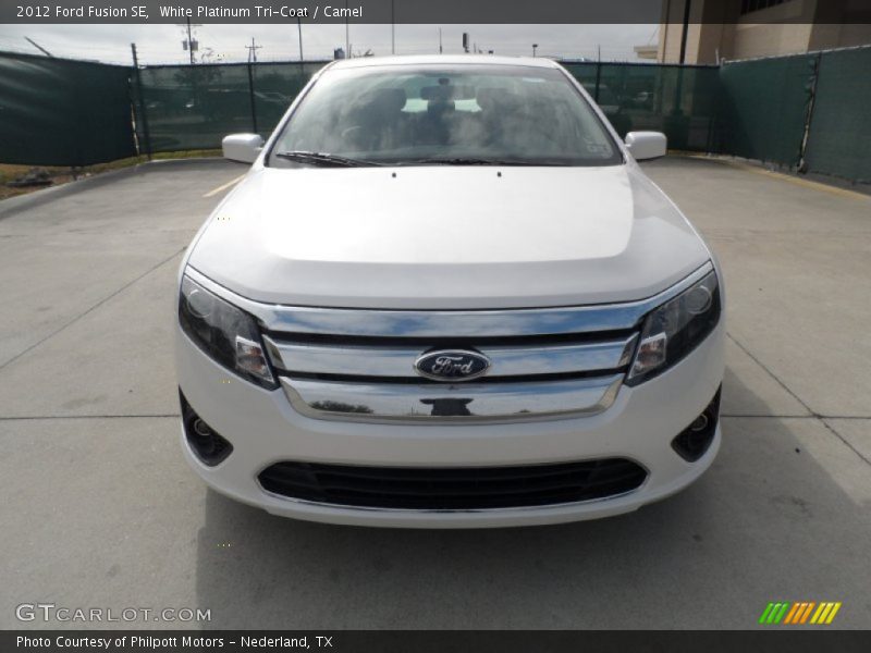White Platinum Tri-Coat / Camel 2012 Ford Fusion SE