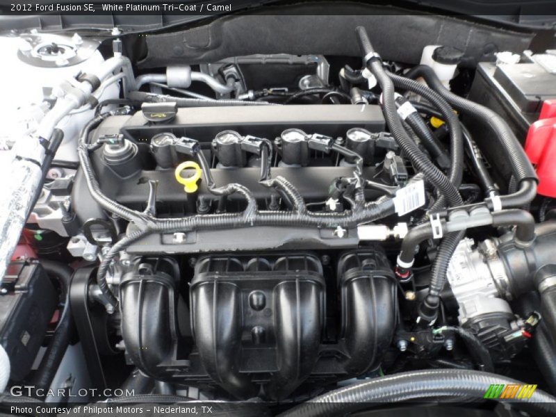 White Platinum Tri-Coat / Camel 2012 Ford Fusion SE