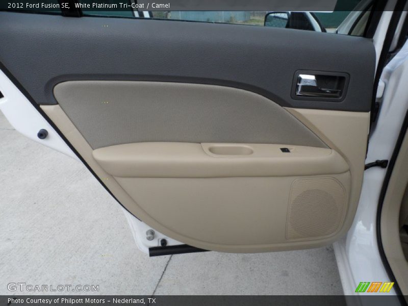 White Platinum Tri-Coat / Camel 2012 Ford Fusion SE