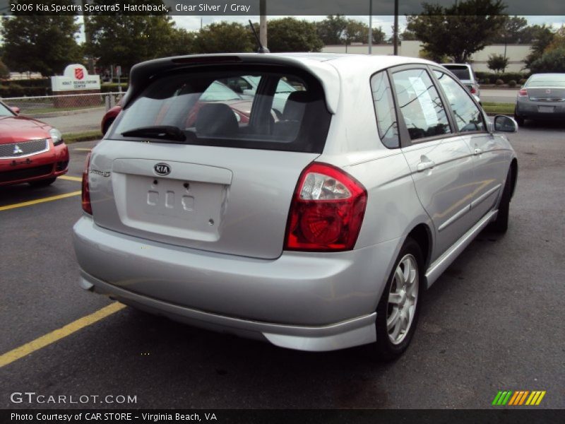 Clear Silver / Gray 2006 Kia Spectra Spectra5 Hatchback
