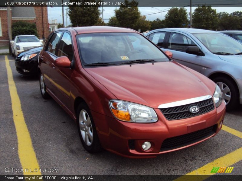 Copperhead Orange Metallic / Black 2009 Kia Spectra 5 SX Wagon