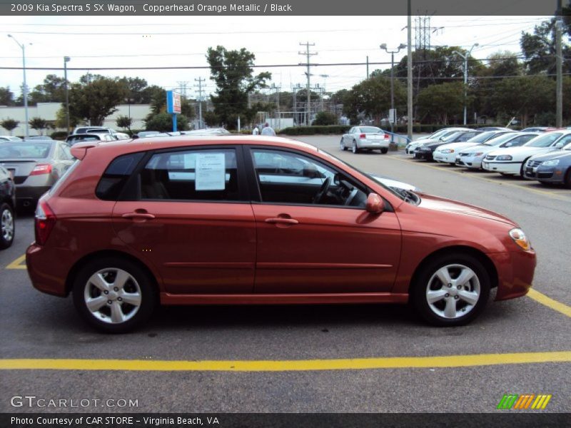 Copperhead Orange Metallic / Black 2009 Kia Spectra 5 SX Wagon