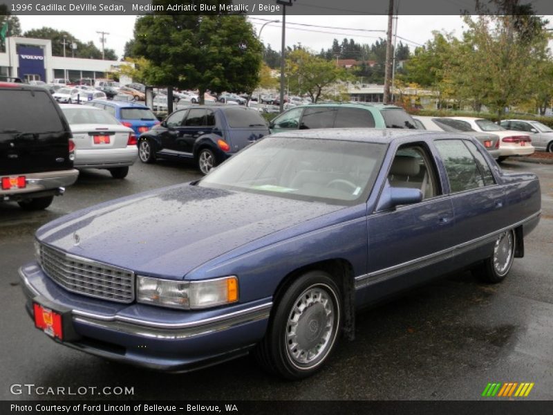 Medium Adriatic Blue Metallic / Beige 1996 Cadillac DeVille Sedan
