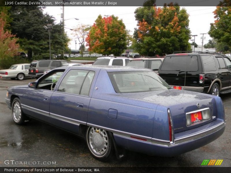 Medium Adriatic Blue Metallic / Beige 1996 Cadillac DeVille Sedan