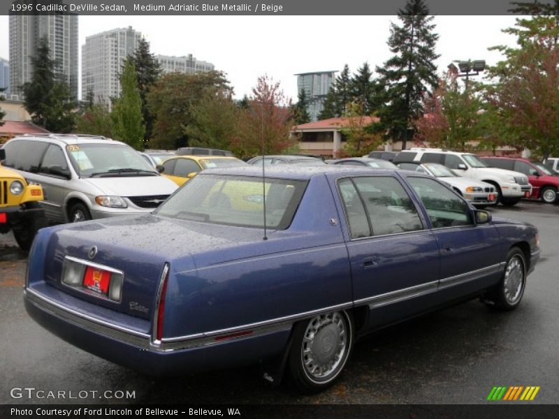 Medium Adriatic Blue Metallic / Beige 1996 Cadillac DeVille Sedan
