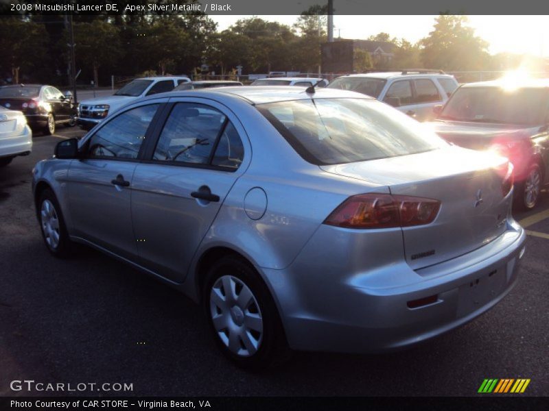 Apex Silver Metallic / Black 2008 Mitsubishi Lancer DE