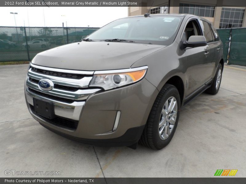 Mineral Grey Metallic / Medium Light Stone 2012 Ford Edge SEL EcoBoost