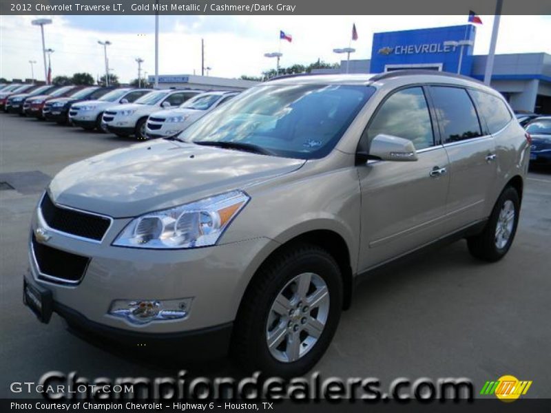 Gold Mist Metallic / Cashmere/Dark Gray 2012 Chevrolet Traverse LT