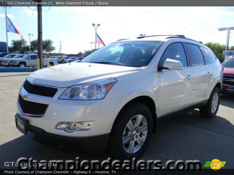 White Diamond Tricoat / Ebony 2012 Chevrolet Traverse LT