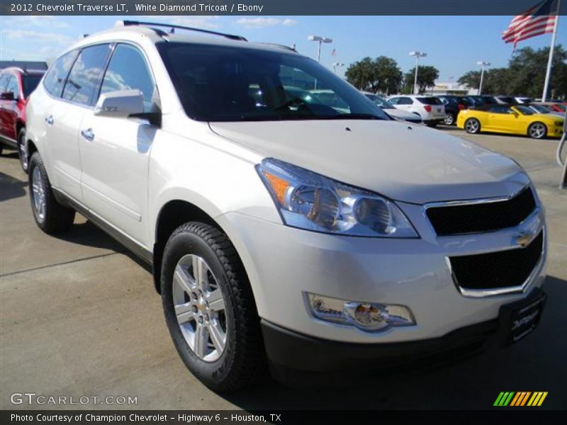 White Diamond Tricoat / Ebony 2012 Chevrolet Traverse LT
