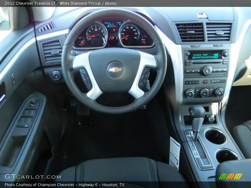 White Diamond Tricoat / Ebony 2012 Chevrolet Traverse LT