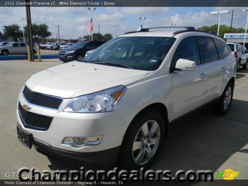 White Diamond Tricoat / Ebony 2012 Chevrolet Traverse LT