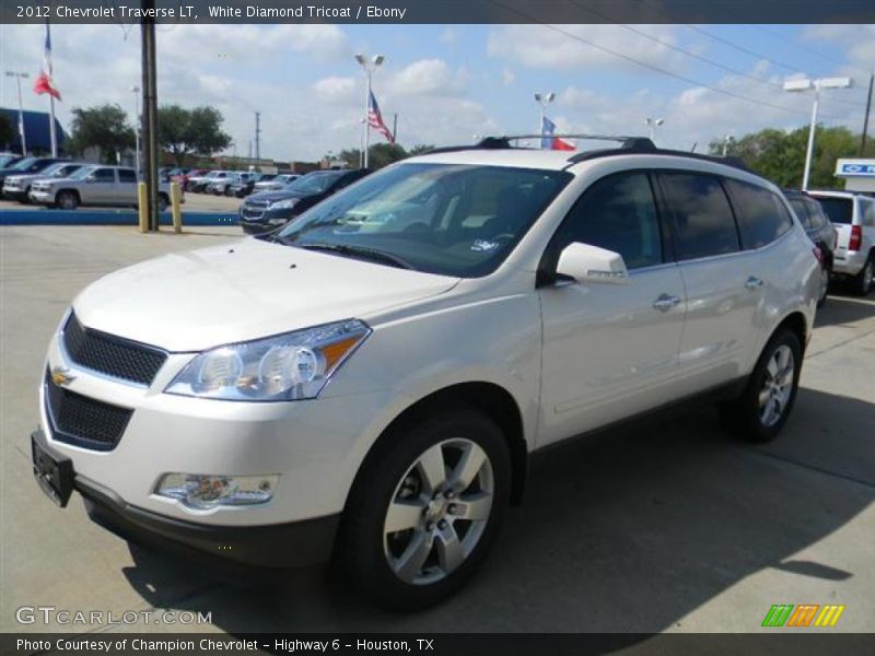 White Diamond Tricoat / Ebony 2012 Chevrolet Traverse LT