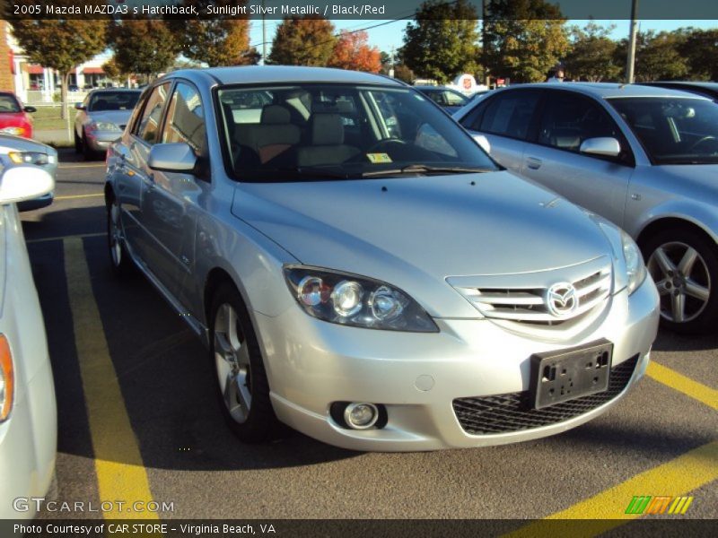 Sunlight Silver Metallic / Black/Red 2005 Mazda MAZDA3 s Hatchback