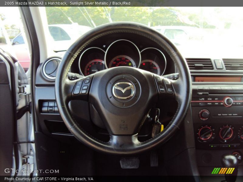 Sunlight Silver Metallic / Black/Red 2005 Mazda MAZDA3 s Hatchback