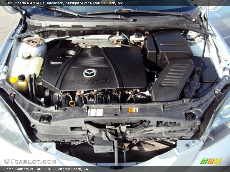 Sunlight Silver Metallic / Black/Red 2005 Mazda MAZDA3 s Hatchback