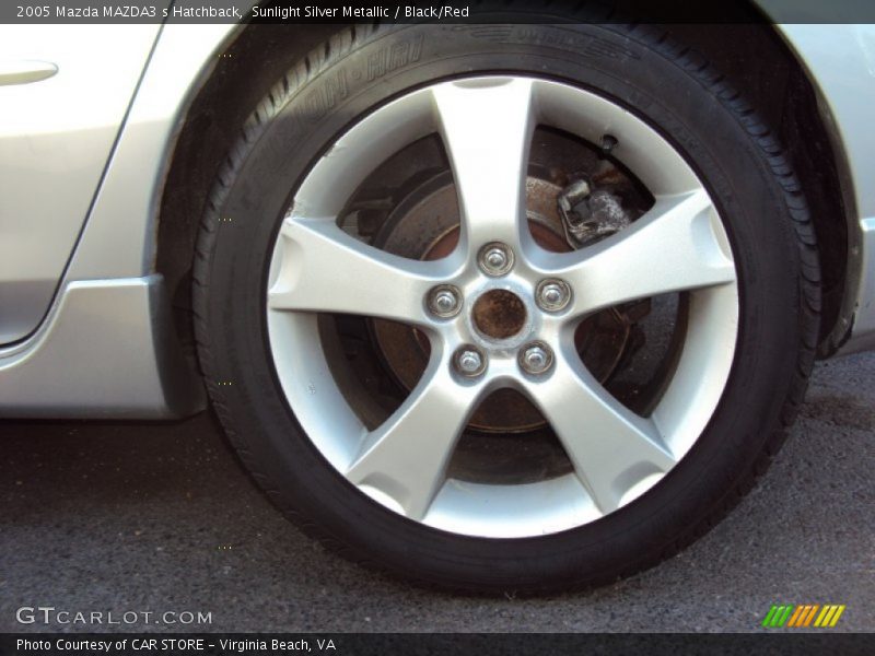 Sunlight Silver Metallic / Black/Red 2005 Mazda MAZDA3 s Hatchback