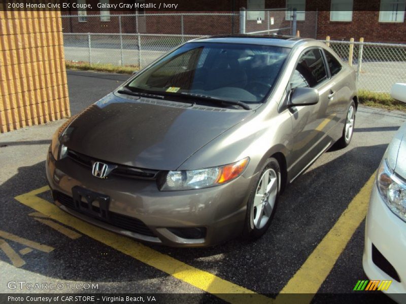 Galaxy Gray Metallic / Ivory 2008 Honda Civic EX Coupe