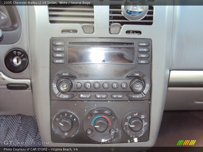 White / Neutral Beige 2005 Chevrolet Malibu LS V6 Sedan