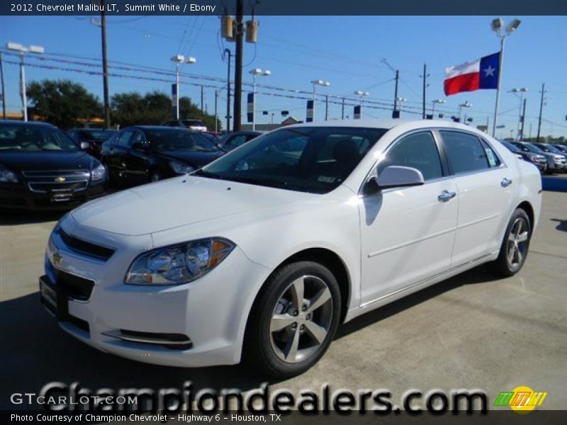 Summit White / Ebony 2012 Chevrolet Malibu LT