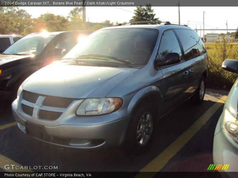 Butane Blue Pearl / Dark Khaki/Light Graystone 2004 Dodge Caravan SXT
