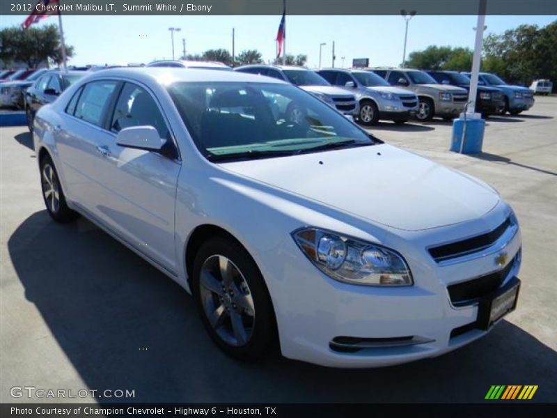 Summit White / Ebony 2012 Chevrolet Malibu LT