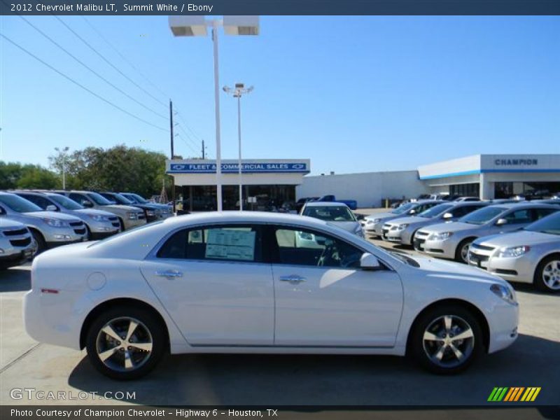 Summit White / Ebony 2012 Chevrolet Malibu LT