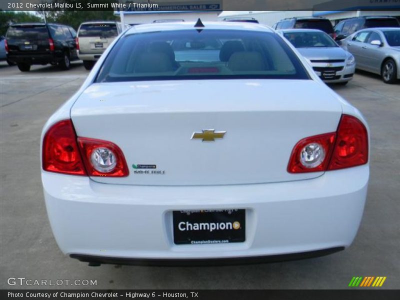 Summit White / Titanium 2012 Chevrolet Malibu LS