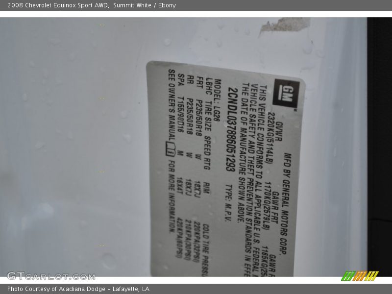 Summit White / Ebony 2008 Chevrolet Equinox Sport AWD