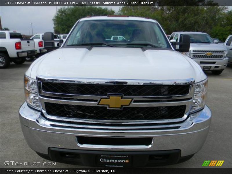 Summit White / Dark Titanium 2012 Chevrolet Silverado 3500HD WT Crew Cab Chassis