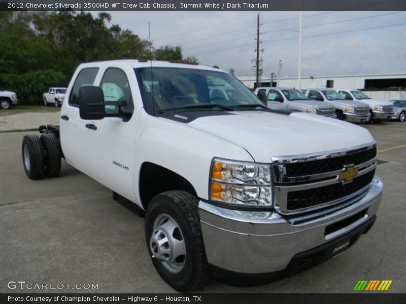 Front 3/4 View of 2012 Silverado 3500HD WT Crew Cab Chassis