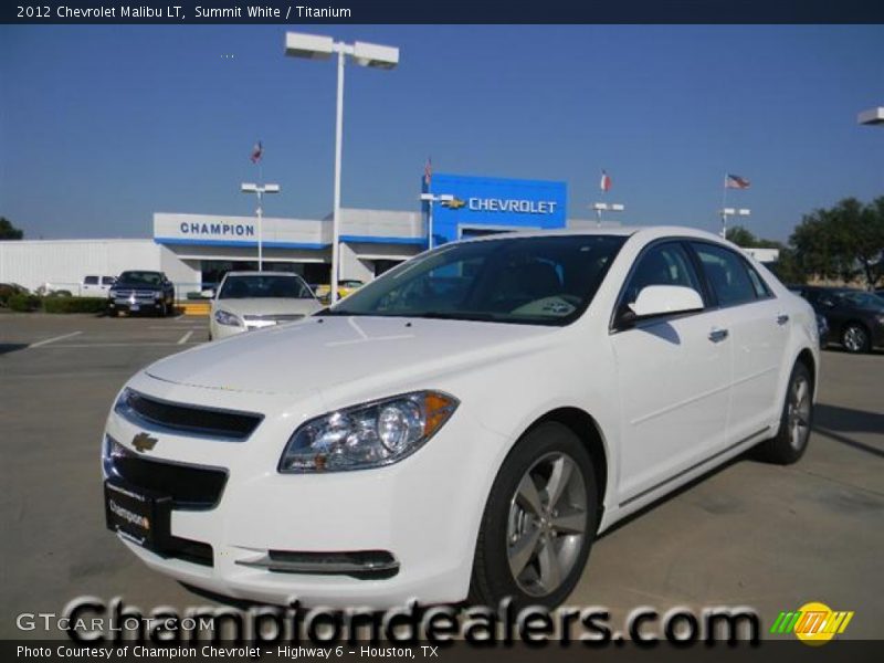 Summit White / Titanium 2012 Chevrolet Malibu LT