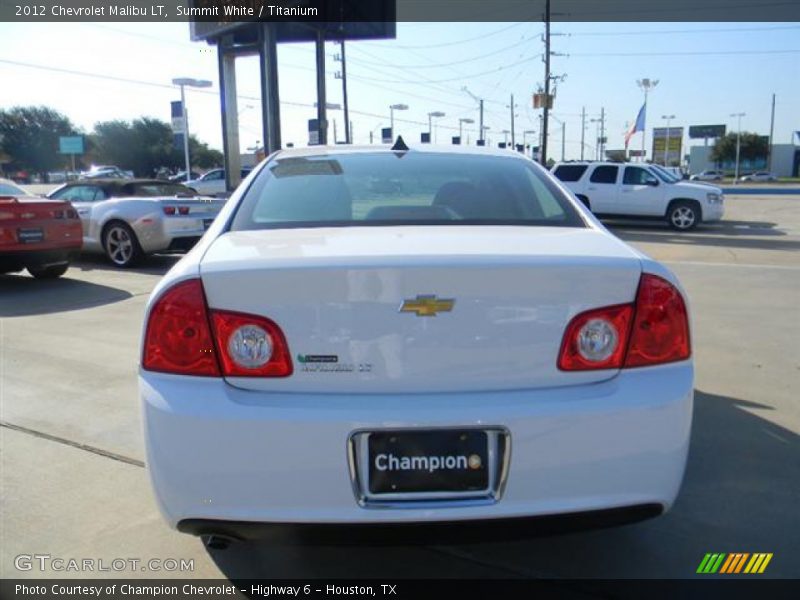 Summit White / Titanium 2012 Chevrolet Malibu LT