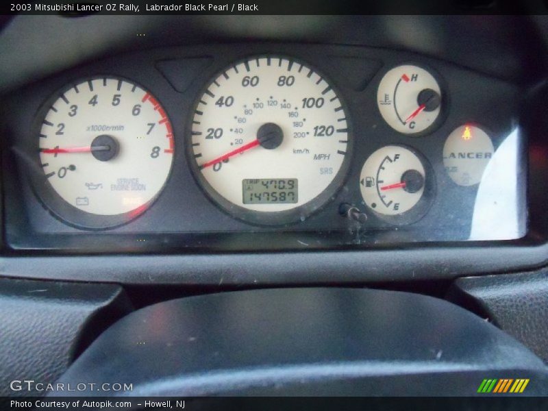 Labrador Black Pearl / Black 2003 Mitsubishi Lancer OZ Rally