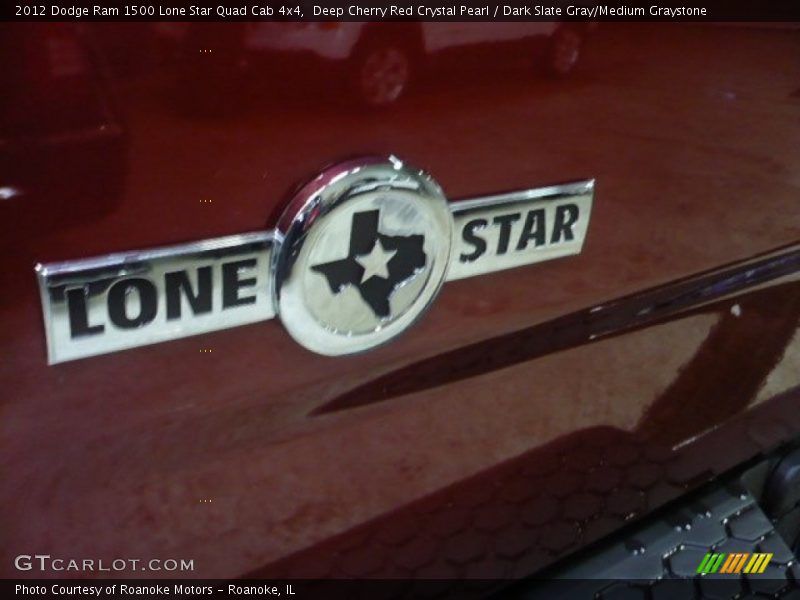 Deep Cherry Red Crystal Pearl / Dark Slate Gray/Medium Graystone 2012 Dodge Ram 1500 Lone Star Quad Cab 4x4