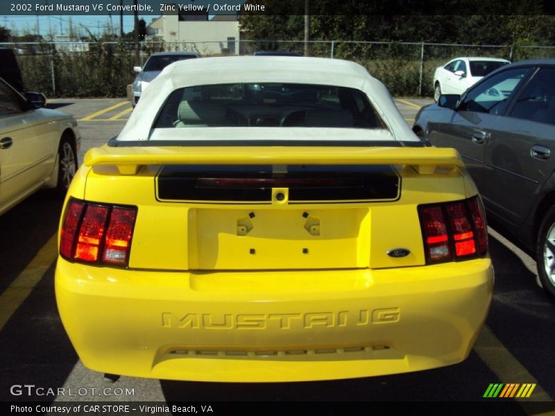 Zinc Yellow / Oxford White 2002 Ford Mustang V6 Convertible