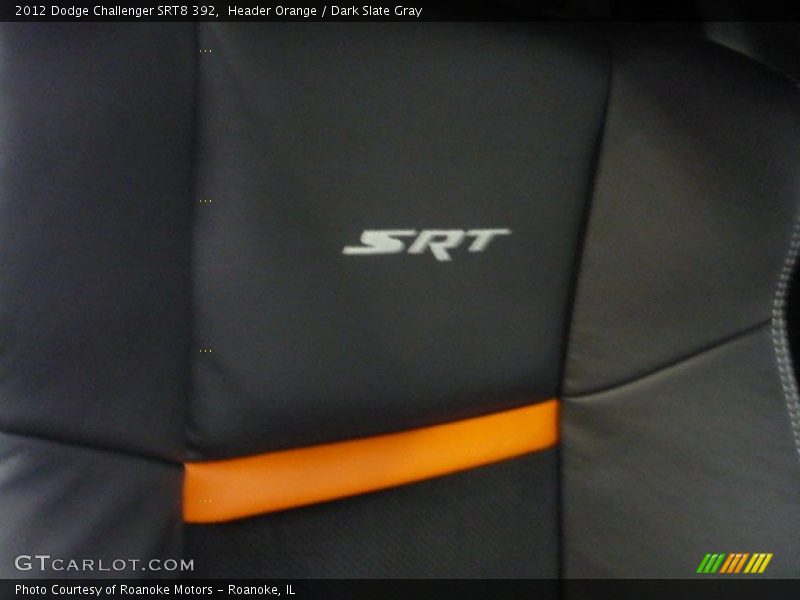 Header Orange / Dark Slate Gray 2012 Dodge Challenger SRT8 392