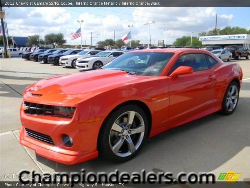 Inferno Orange Metallic / Inferno Orange/Black 2012 Chevrolet Camaro SS/RS Coupe