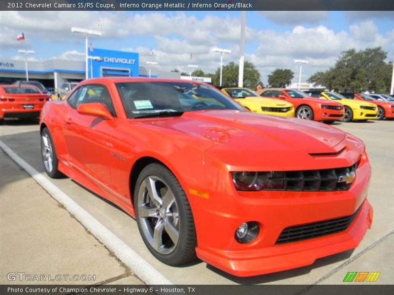 Inferno Orange Metallic / Inferno Orange/Black 2012 Chevrolet Camaro SS/RS Coupe