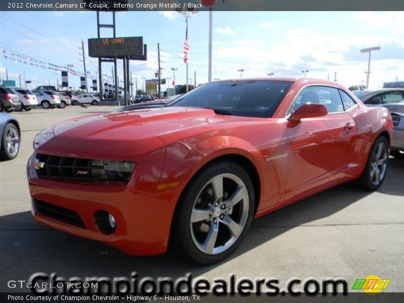Inferno Orange Metallic / Black 2012 Chevrolet Camaro LT Coupe