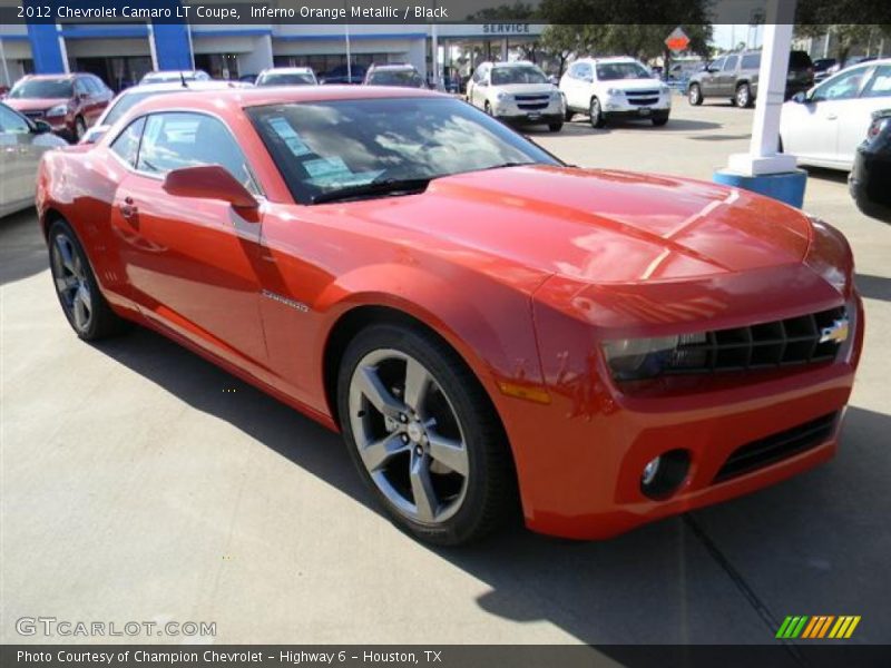 Inferno Orange Metallic / Black 2012 Chevrolet Camaro LT Coupe