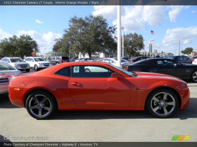 Inferno Orange Metallic / Black 2012 Chevrolet Camaro LT Coupe