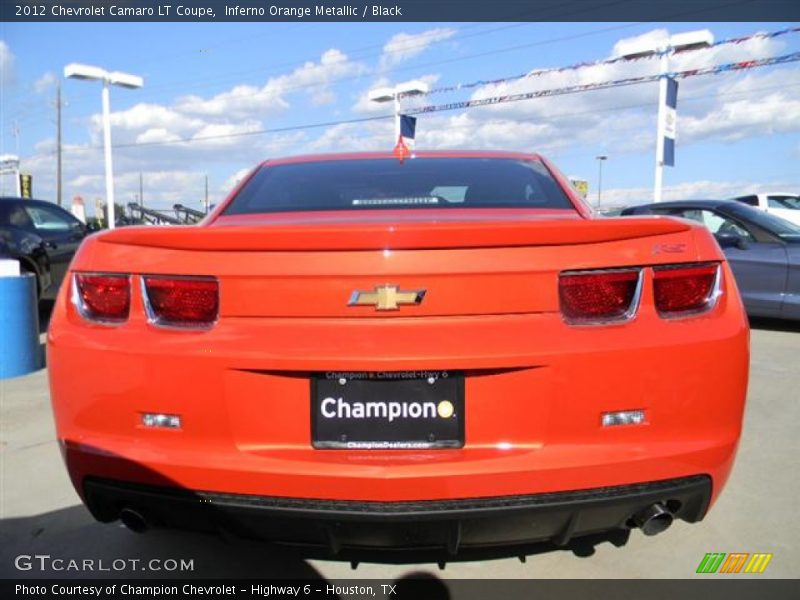 Inferno Orange Metallic / Black 2012 Chevrolet Camaro LT Coupe