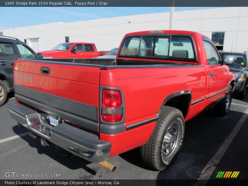 Poppy Red / Gray 1995 Dodge Ram 1500 Regular Cab