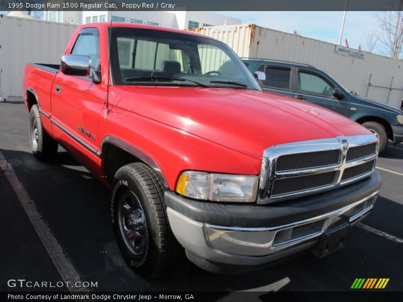 Poppy Red / Gray 1995 Dodge Ram 1500 Regular Cab